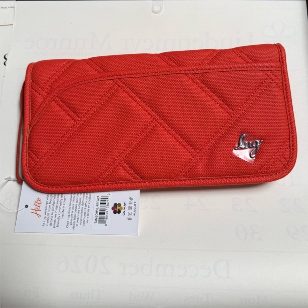 Lug Tango Matte Luxe VL Travel RFID Wallet -PAPAYA - Picture 4 of 5
